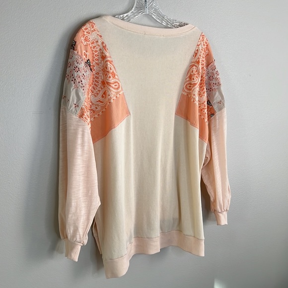 We the Free Free People Feelin It Slouchy tee in alabaster combo size XS - Picture 12 of 14